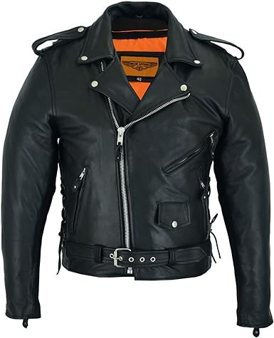 Photo 1 of Men‘s Genuine Leather Jacket Motorcycle Jackets Zip-Up Biker Coat for Men with Removable Liner 8xl