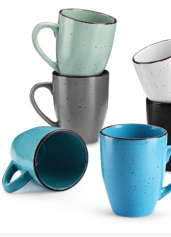 Photo 1 of **vancasso Moda 12 oz Coffee Mugs Set of 4,  Ceramic Coffee Cups for Cappuccino, Latte, Tea, Microwave & Dishwasher Safe, Assorted Color 4 Pieces Assorted Color