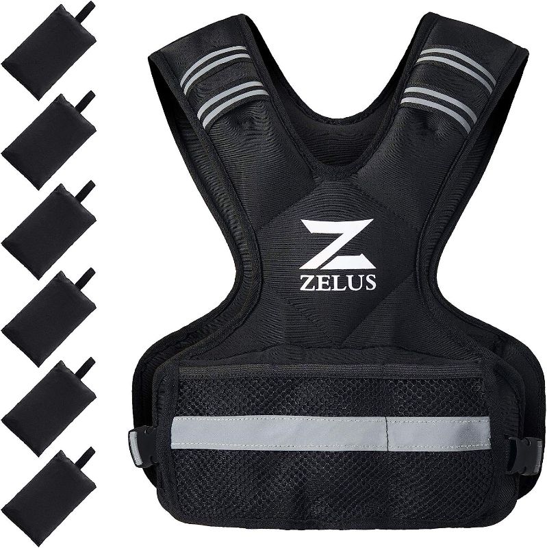 Photo 1 of 
ZELUS Weighted Vest for Men and Women | 4-10lb/11-20lb/20-32lb Vest with 6 Ironsand Weights for Home Workouts | Adjustable Body Weight Vest Exercise Set for Cardio and Strength Training