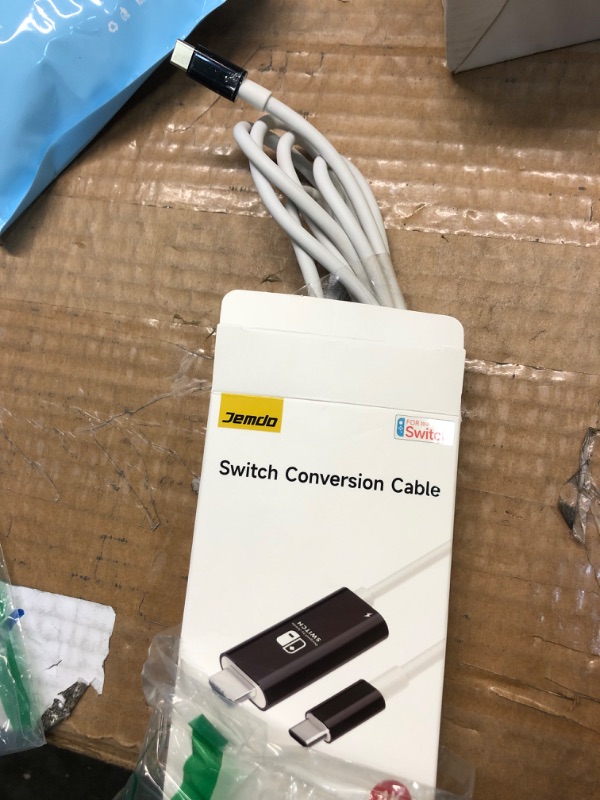Photo 1 of JINGDU Portable HDMI Adapter Compatible with Nintendo Switch NS/OLED, USB C to HDMI Cable Replaces The Original Switch Dock for TV Screen Mirroring, Convenient for Travel, 4K HD, 2m, Black White