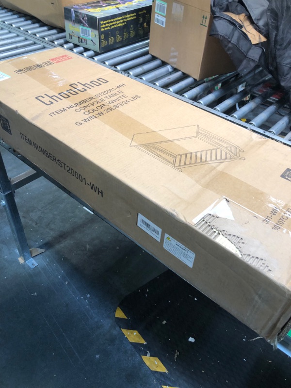 Photo 1 of ChooChoo Farmhouse Console Table, Rustic Vintage Narrow Sofa Table for Entryway, Living Room, Hallway, 40 White