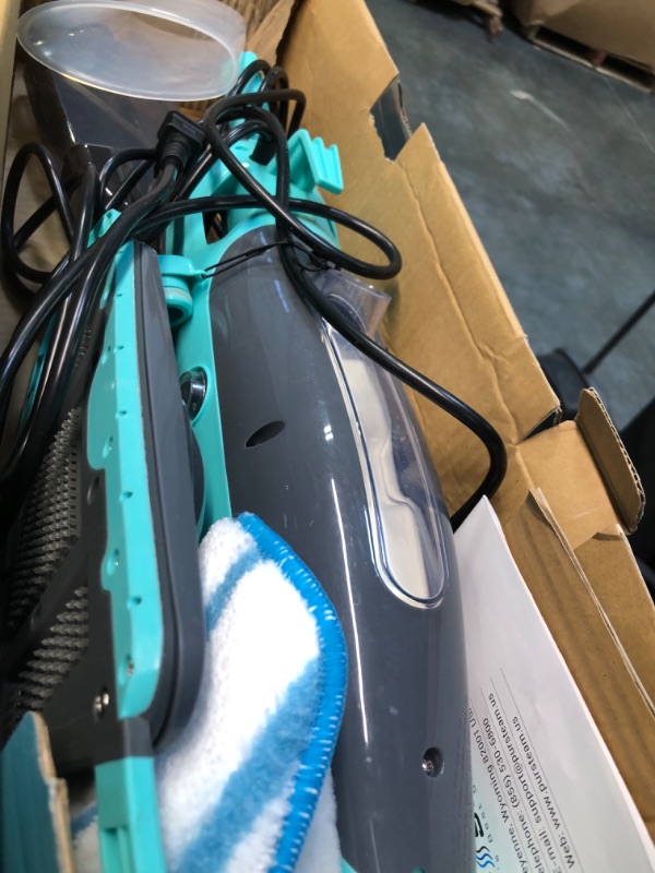 Photo 4 of **** NOT COMPLETE SET **** PurSteam Steam Mop Cleaner, Steam Mops for Floor Cleaning - Hardwood/Tiles/Vinyl/Marble - Steam Cleaner for Kitchen, Multifunctional Whole House Steamer, Turquoise