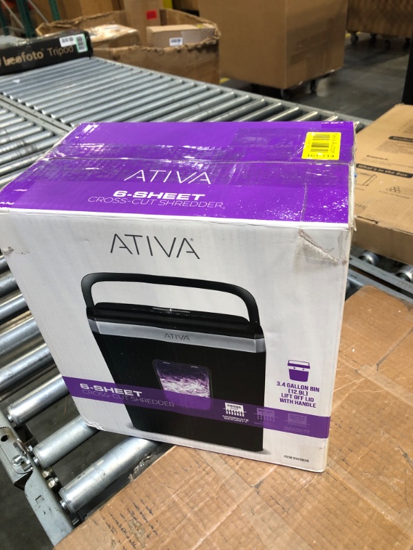 Photo 2 of Ativa® 6-Sheet Cross-Cut Shredder, Black, A06CC19