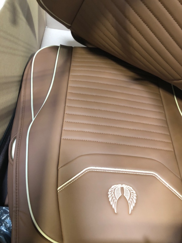 Photo 1 of OASIS AUTO Car Seat Covers Accessories Full Set Premium Nappa Leather Cushion Protector Universal Fit for Most Cars SUV Pick-up Truck, Automotive Vehicle Auto Interior Décor (OD-008 Brown) LEATHER FULL BROWN