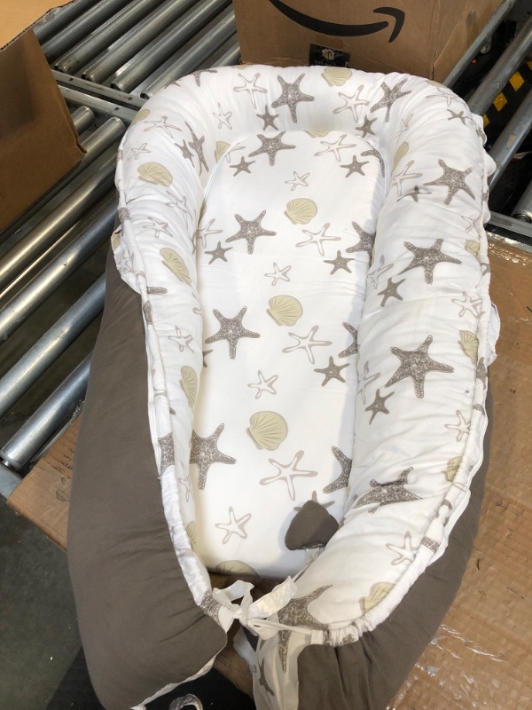 Photo 1 of Baby Lounger Baby Nest for Baby Girls Boys Soft Breathable Sleep Bed Cover Fits 0-24 Months Newborn Infant Babies Grey one size