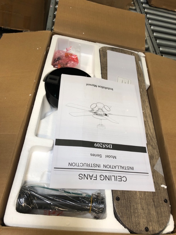 Photo 1 of 52 Inch Indoor Ceiling Fan with Light and Remote Control, Reversible Blades and Motor, 110V ETL Listed for Living Room, Dining Room, Bedroom, Basement, Kitchen MB