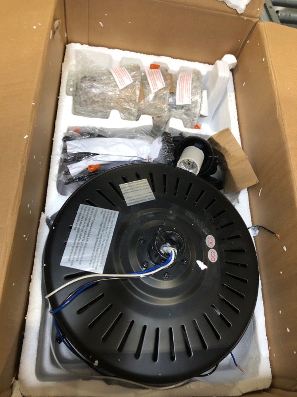 Photo 1 of 52 Inch Indoor Ceiling Fan with Light and Remote Control, Reversible Blades and Motor, 110V ETL Listed for Living Room, Dining Room, Bedroom, Basement, Kitchen MB