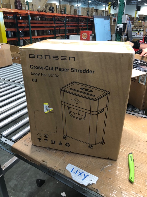 Photo 2 of BONSEN 15-Sheet Heavy Duty Paper Shredder for Office, 30-Minute Running Time Cross-Cut Shredder with 5.3-Gallon Pull Out Basket, Anti-Jam & Quiet Shredder for Home Office (S3102) 15-Sheet Cross-Cut