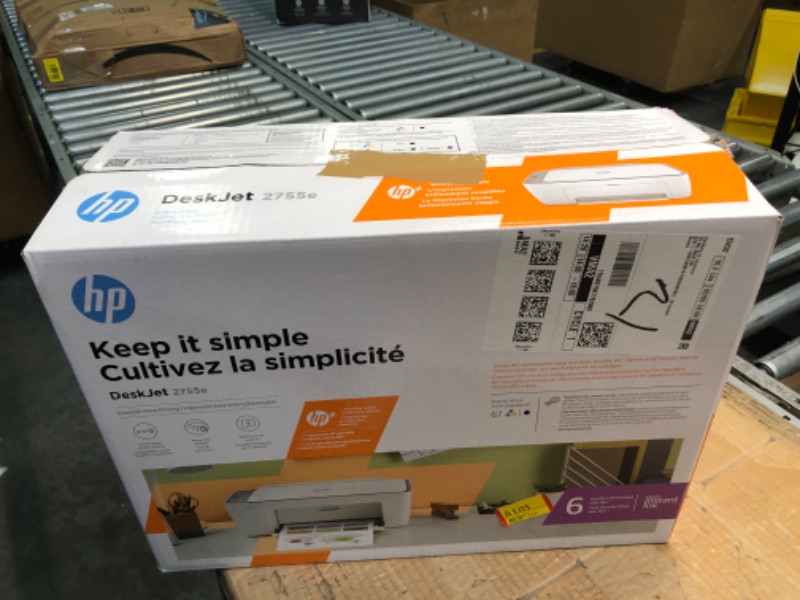 Photo 2 of HP DeskJet 2755e Wireless Color All-in-One Printer (26K67A), white