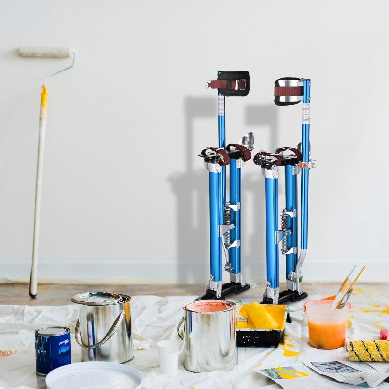 Photo 1 of Adjustable 24" to 40" Painting Drywall Stilts Aluminum Blue