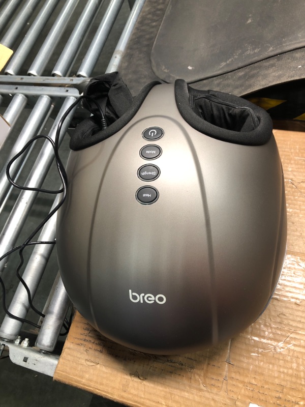 Photo 1 of Breo Foot Massager Machine with Heat, Shiatsu Deep Tissue Kneading, Rolling Massage for Relief, Fits Feet Up to Men Size 12 1 Count (Pack of 1)