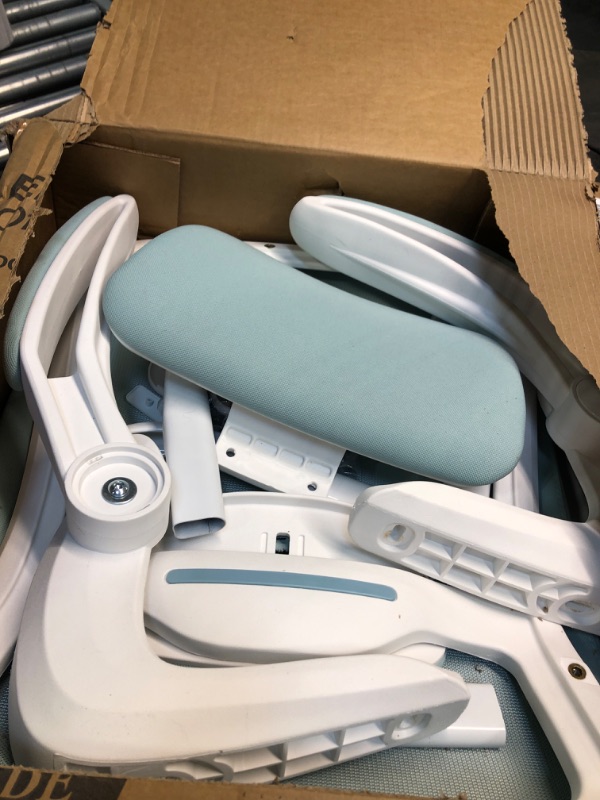 Photo 4 of ***** NOT COMPLETE SET**** NEEDS ***NEW GAS CYLINDER** Mimoglad Office Chair, High Back Ergonomic Desk Chair with Adjustable Lumbar Support and Headrest, Swivel Task Chair with flip-up Armrests for Guitar Playing, 5 Years Warranty Tiffany Blue Modern