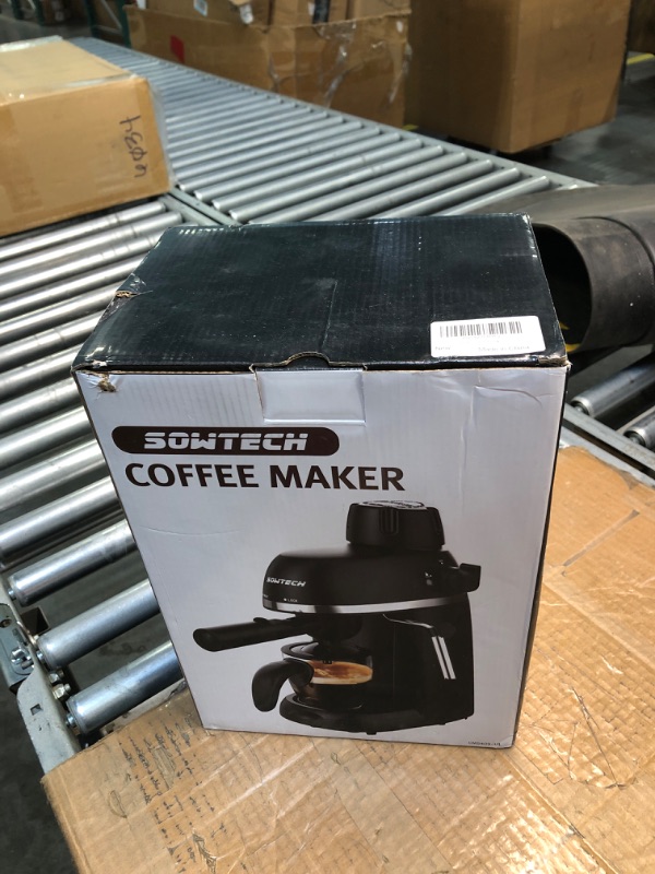 Photo 2 of ***FOR PARTS***

SOWTECH Espresso Coffee Machine Cappuccino Latte Maker 3.5 Bar 1-4 Cup with Steam Milk Frother Black Black B