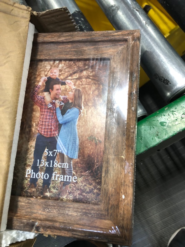 Photo 3 of 2-Pack 5x7 Picture Frames Set Vintage Brown Family Art Rustic Photo Frame for Tabletop Stand or Wall Hanging