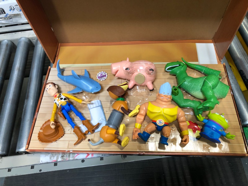 Photo 3 of Disney and Pixar Toy Story Set of 7 Action Figures with Woody, Slinky, Rex, Hamm, Alien, Rocky & Shark, Disney100 Collectible [Amazon Exclusive]