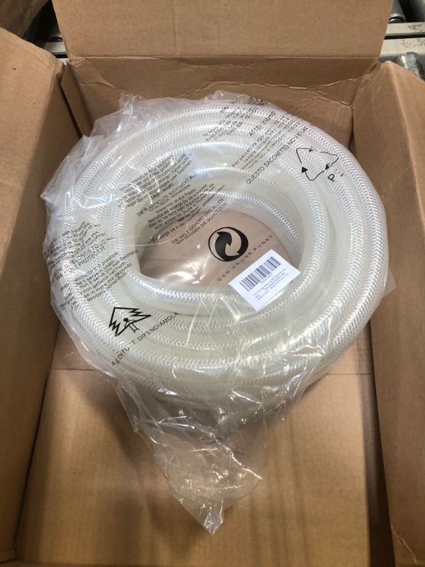 Photo 3 of 1" ID x 25 Ft High Pressure Braided Clear PVC Vinyl Tubing Flexible Vinyl Tube