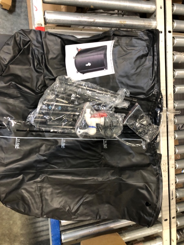 Photo 1 of Rain Barrels to Collect Rainwater from Gutter - Rain Collection Barrel Water Barrel Rainwater Collection System Collapsible Rain Barrel Include Filter Two Spigots and Overflow Kit (53 Gallon, Black)