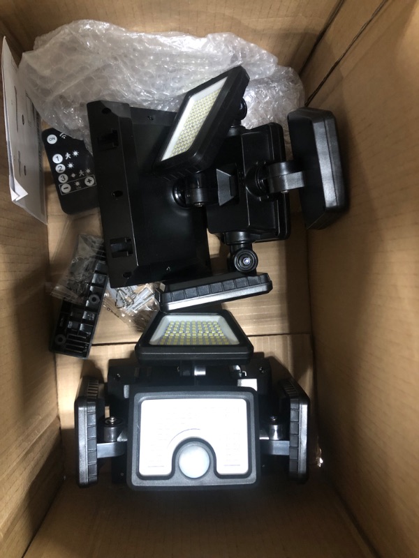 View 4 of AmeriTop Solar Lights Outdoor, 2 Pack 392 LED High Brightness Cordless Solar Motion Sensor Lights; 4 Adjustable Heads, 320°Wide Angle Illumination, IP65 Waterproof, Security LED Flood Light(Daylight) Qua-Heads