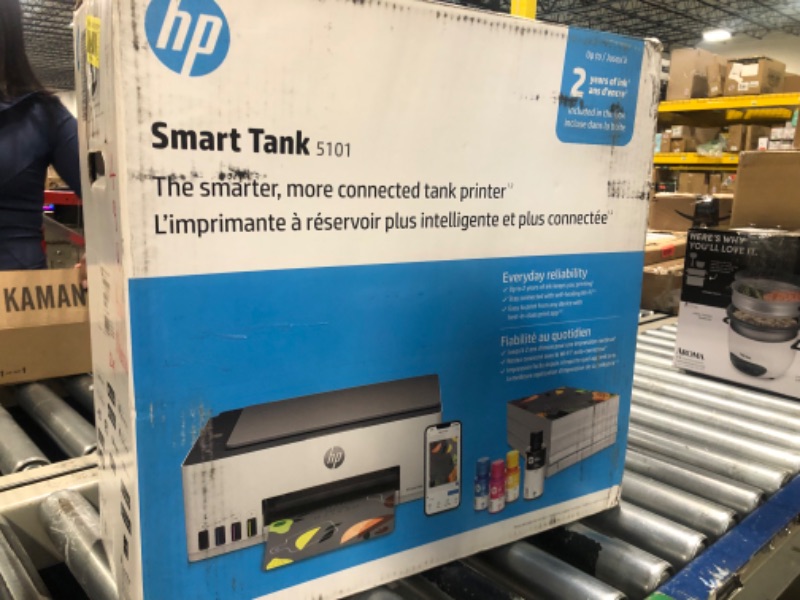 Photo 3 of HP Smart -Tank 5101 Wireless Cartridge-free all in one printer, up to 2 years of ink included, mobile print, scan, copy (1F3Y0A) , White
