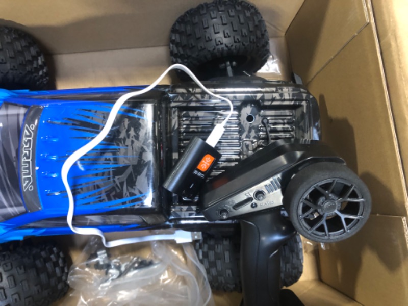 Photo 2 of ARRMA RC Truck 1/10 Granite 4X2 Boost MEGA 550 Brushed Monster Truck RTR with Battery & Charger, Blue, ARA4102SV4T2