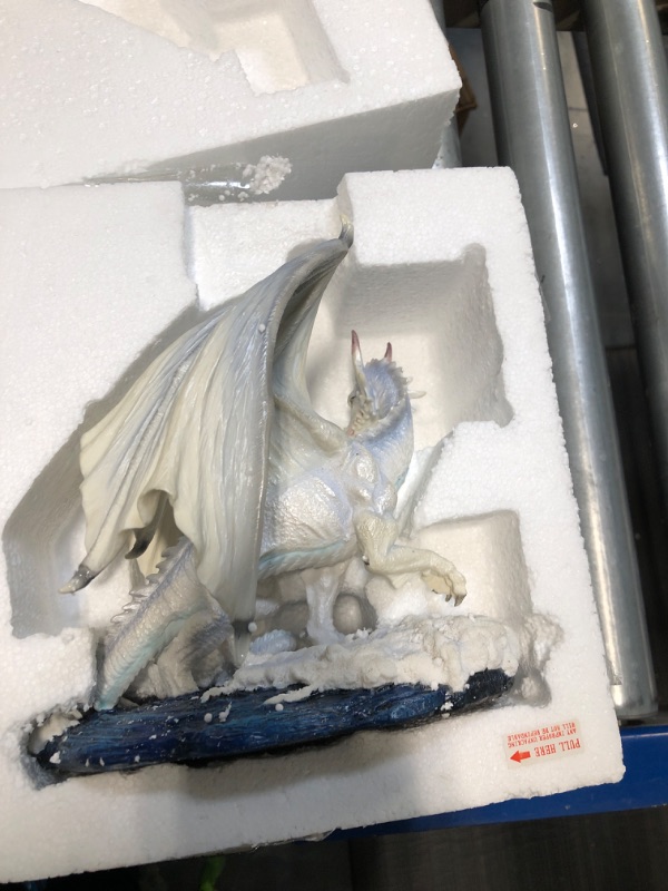 Photo 2 of Veronese Design 7.5 Inch Glacial White Dragon Mythical Monster Polyresin Hand Painted Drake Figurine Statue