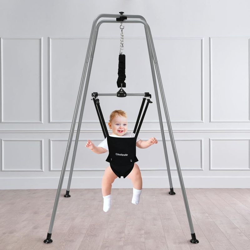 Photo 1 of *** FOR PARTS *** Cowiewie Baby Jumper with Strong Support Stand, w/Walking Harness Function, Baby Exerciser Quick-Fold and Storage