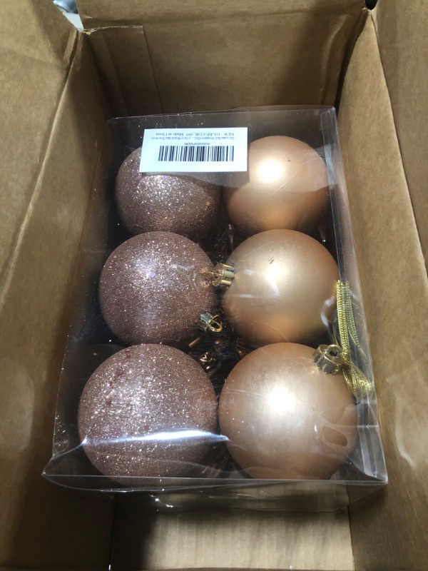 Photo 2 of 12PCS 3.15" Christmas Ball Ornaments Shatterproof Rose Gold Christmas Tree Decorations Xmas Tree Balls Halloween Ornaments Décor Rose Gold 3.15"/12pcs