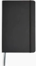 Photo 1 of Amazon Basics Classic Notebook, Line Ruled, 240 Pages, Black, Hardcover, 5 x 8.25-Inch