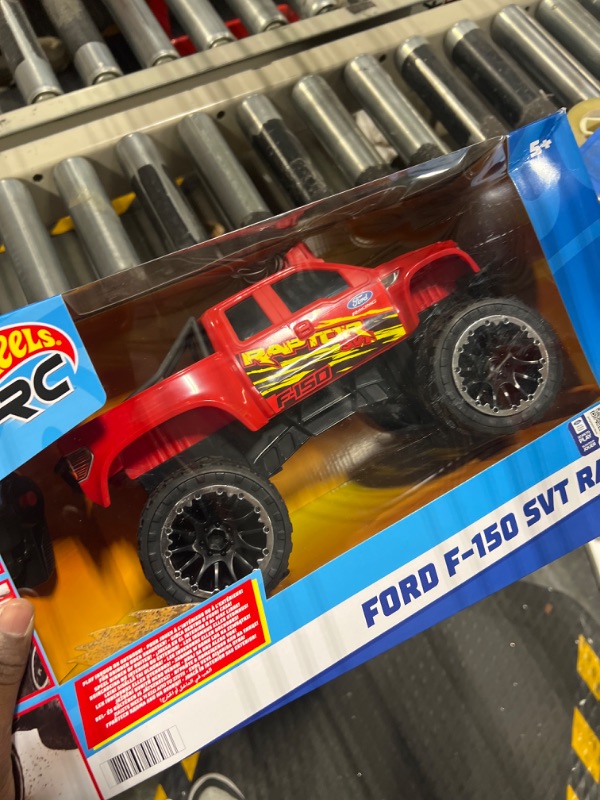 Photo 3 of ?Hot Wheels Remote Control Truck, Red Ford F-150 RC Vehicle With Full-Function Remote Control, Large Wheels & High-Performance Engine, 2.4 GHz With Range of 65 Feet HW FORD TRUCK RC