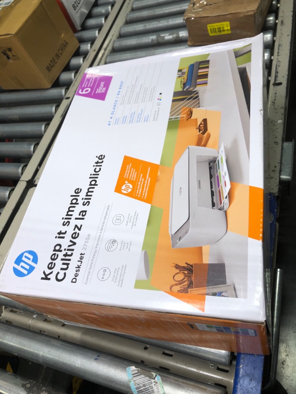 Photo 2 of HP DeskJet 2755e Wireless Color All-in-One Printer with bonus 6 months Instant Ink (26K67A), white