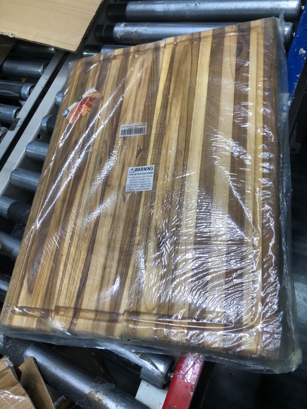 Photo 1 of ****DAMAGED/BROKEN IN PIECES* Teakwood 24 x 18 cutting board juice canal groove and hand holds reservable