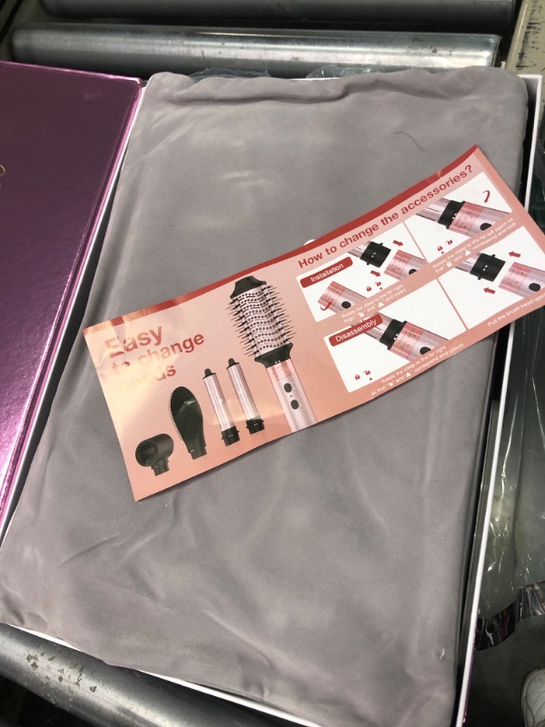 Photo 1 of Brightup Hair Dryer Brush with 110,000 RPM High-Speed Brushless Motor, Negative Ionic Blow Dryer for Fast Drying, 5 in 1 Professional Hot Air Wrap Styler for Curling Volumizing Straightening & Styling