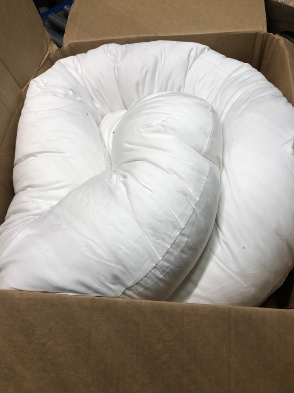 Photo 3 of **USED** Leachco Snoogle Chic Supreme Pregnancy/Maternity Pillow with 100% Sateen Cotton Cover in Soothing White, 1 Count (Pack of 1)