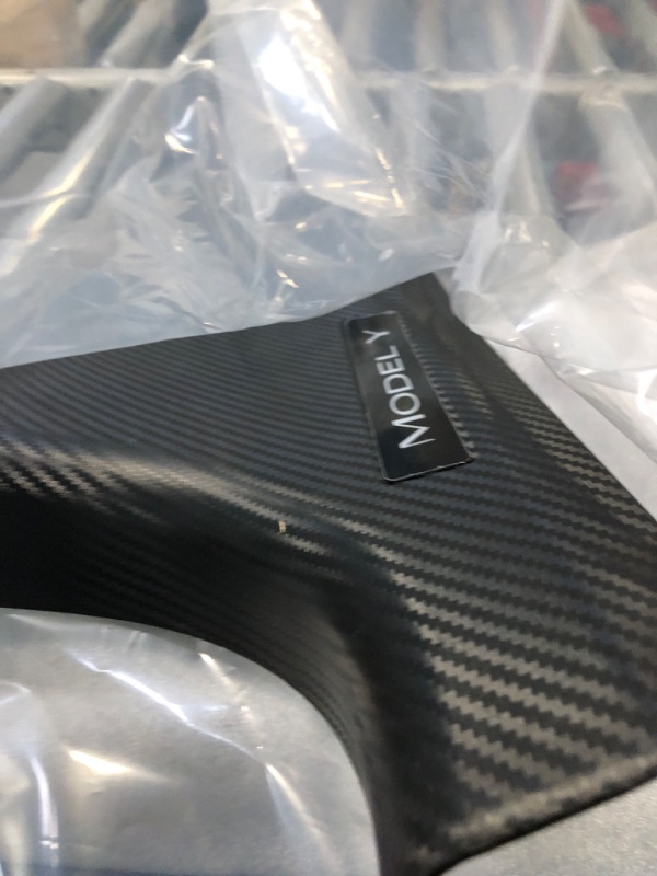 Photo 1 of BMZX Tesla Model Y Door Sill Protector Carbon Fiber Door Sill Scuff Plate Guard (Set of 4) Included Front Rear Door Sill Accessories MY Front & Rear Door Sill
