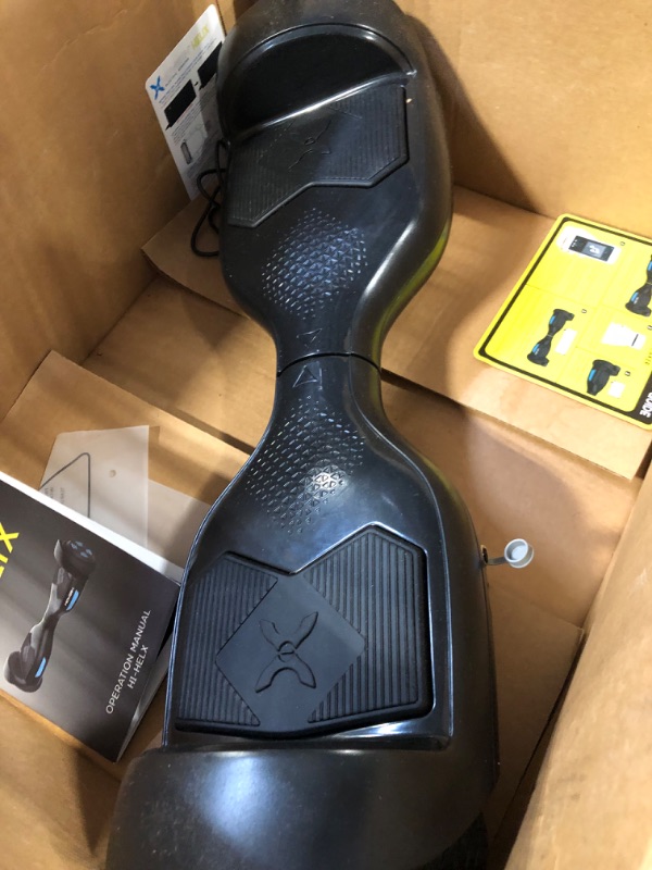 Photo 3 of ** FOR PARTS ONLY ** Hover-1 Helix Electric Hoverboard | 7MPH Top Speed, 4 Mile Range, 6HR Full-Charge, Built-in Bluetooth Speaker, Rider Modes: Beginner to Expert Hoverboard Black