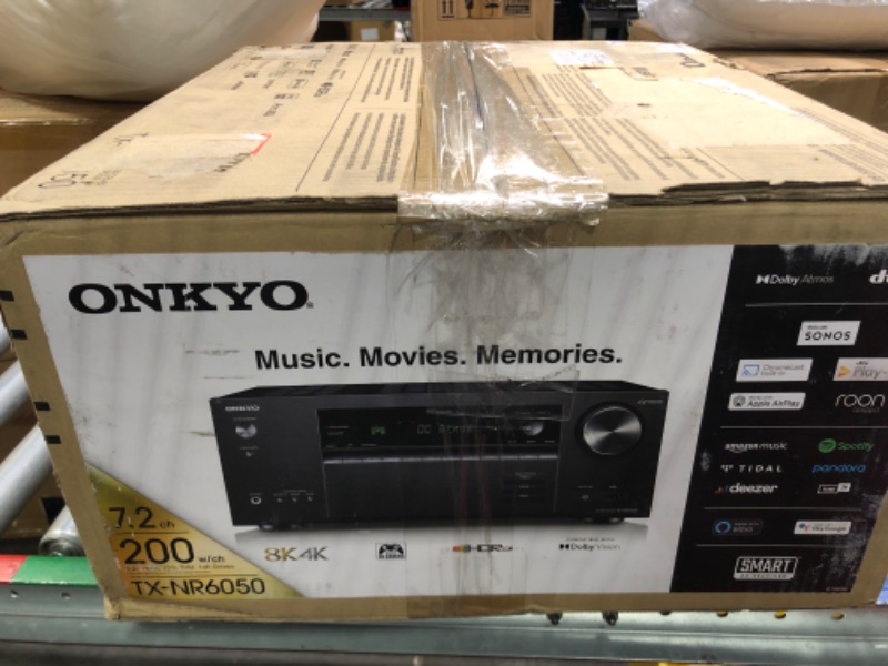 Photo 2 of ** FOR PARTS** Onkyo TX-NR6050 7.2-Channel Network Home Theater Smart AV Receiver 8K/60, 4K/120Hz