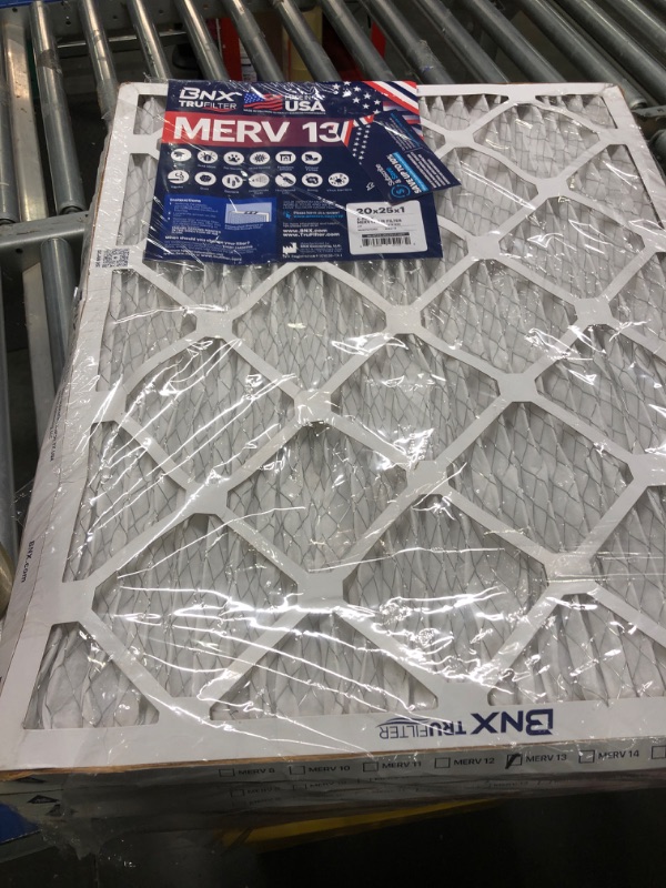 Photo 2 of BNX TruFilter 20x25x1 MERV 13 (6-Pack) AC Furnace Air Filter - MADE IN USA - Electrostatic Pleated Air Conditioner HVAC AC Furnace Filters - Removes Pollen, Mold, Bacteria, Smoke 20x25x1 6-Pack