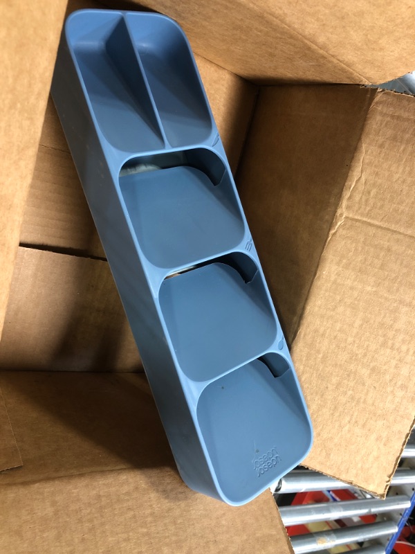Photo 3 of **** SCRATCHED**** Joseph Joseph DrawerStore Compact Cutlery Organizer Kitchen Drawer Tray, Small, Blue Blue Small Tray