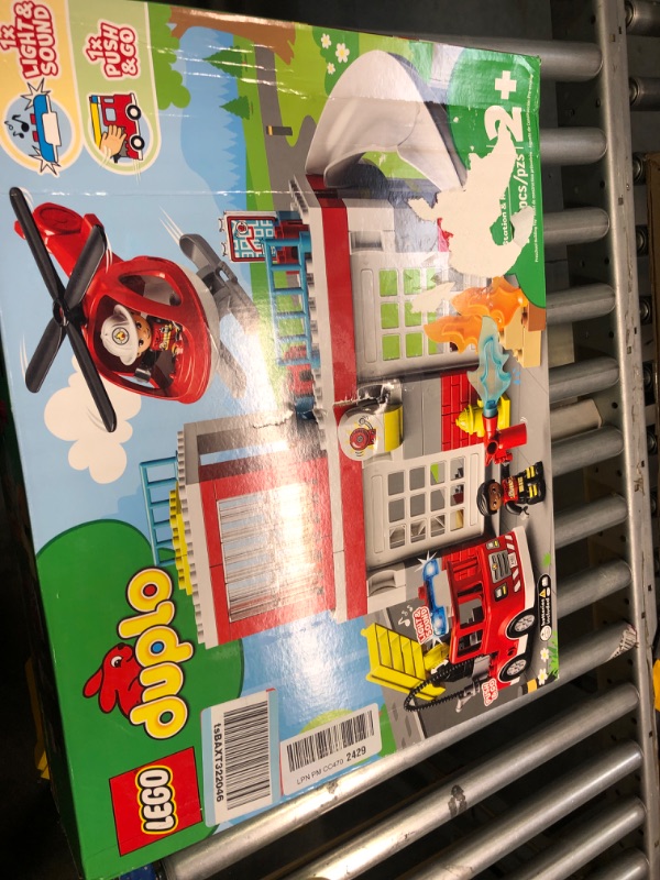 Photo 2 of LEGO DUPLO Fire Station & Helicopter Playset 10970, with Push & Go Truck Toy for Toddlers, Boys and Girls 2 Plus Years Old, Large Bricks Educational Learning Toys Standard Packaging