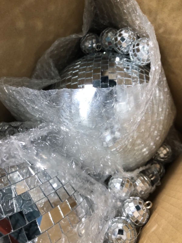 Photo 2 of 17 Pack Large Disco Ball Hanging Disco Ball Small Disco Ball Mirror Disco Balls Decorations for Party Wedding Dance and Music Festivals Decor Club Stage Props DJ Decoration (8 Inch, 6 Inch, 1.2 Inch)