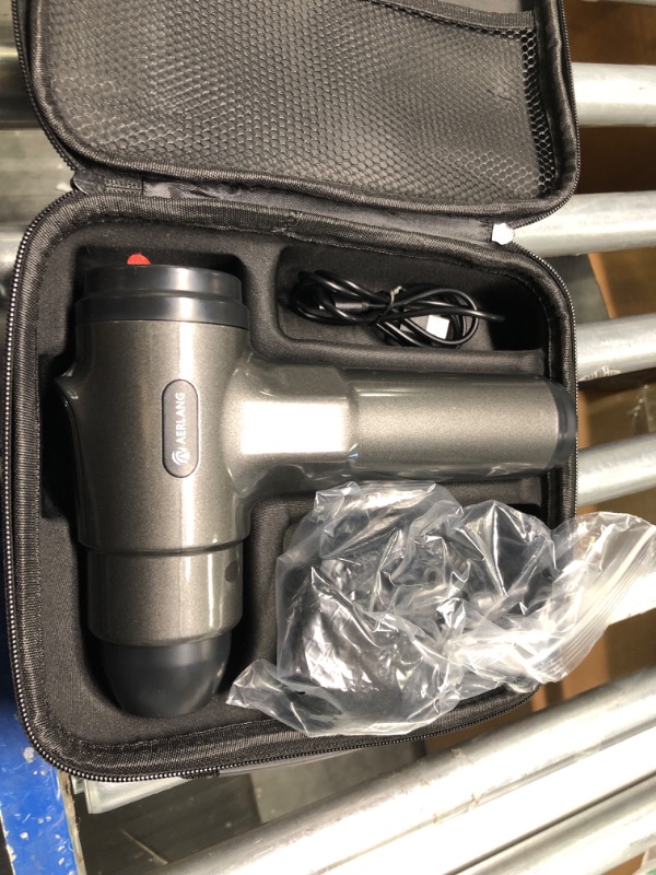 Photo 1 of AERLANG Muscle Massage Gun, Portable Handheld Percussion Massager Gun with 6 Massage Heads, Massage Gun Deep Tissue with 20 Speeds LCD Screen and Carrying Case for Athletes to Relief Pain and Relax Gray