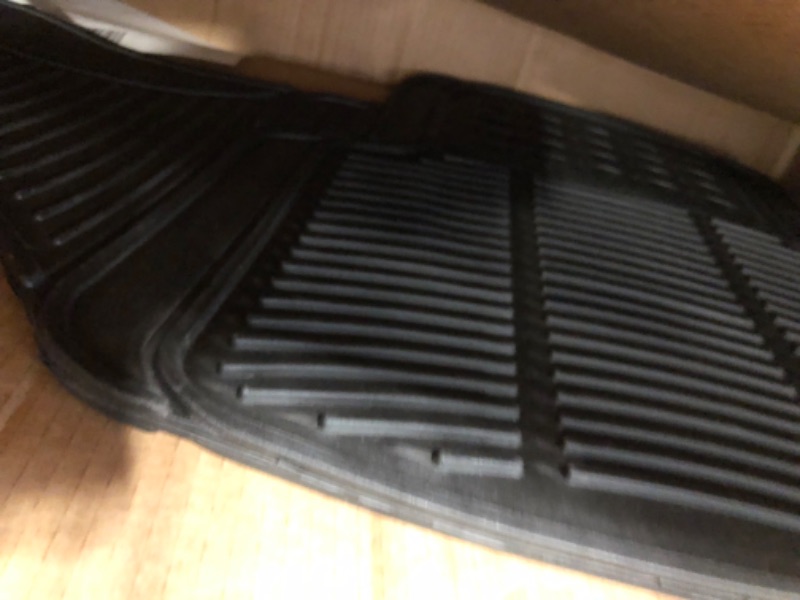 Photo 2 of BDK Heavy Duty Rugged Ridged Complementary Rubber Rear Floor Mats Liners, All Weather Protection, Designed for Trucks Cars Sedan SUV Rugged Ridged Black