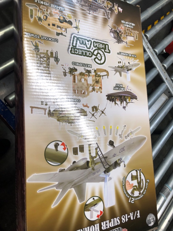 Photo 2 of Click N’ Play Military Air Force F/A 18 Super Hornet Fighter Jet, 16 Piece Play Set with Accessories - Army Action Figures, Missiles, and More, Toy Jets for Boys 6+