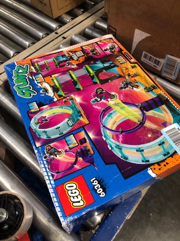 Photo 1 of ***MISSING PIECES***

LEGO City Stuntz Ultimate Stunt Riders Challenge 60361, 3in1 Stunts for 1 or 2 Player Action, with 2 Flywheel-Powered Toy Motorcycles for Kids, 2023 Set