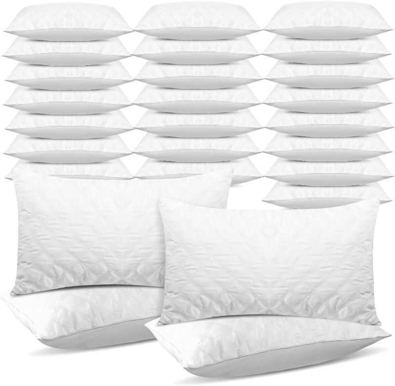 Photo 1 of 20 Pack Queen Size Pillows for Sleeping Soft Bed Pillow Inserts Hotel Pillows in Bulk for Stomach, Back and Side Sleepers Machine Washable, 30 x 19 Inches