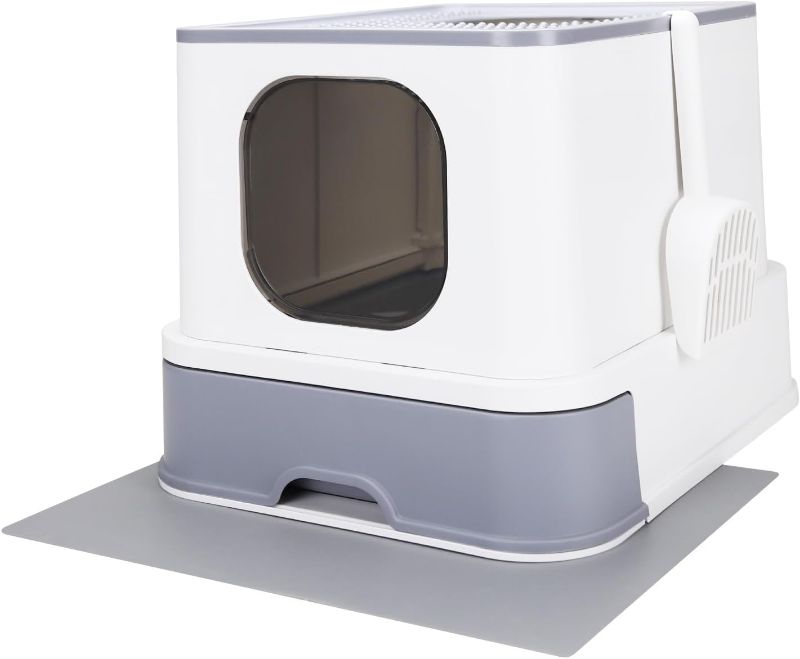 Photo 1 of  Cat Litter Box, Large Top Entry Anti-Splashing Litter Box with Lid
