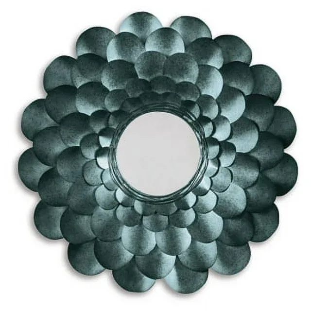 Photo 1 of *GREEN* Signature Design by Ashley Deunoro Glam Floral Metal Framed Accent Mirror , GREEN