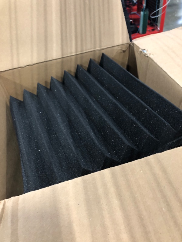 Photo 1 of LEIYER Upgrade 52 pack Acoustic Panels With Self-Adhesive, 2" X 12" X 12" Quick-Recovery Sound Proof Foam Panels, Acoustic Foam Wedges High Density (52pcs, Black) 2 Inch 52 Pack Black