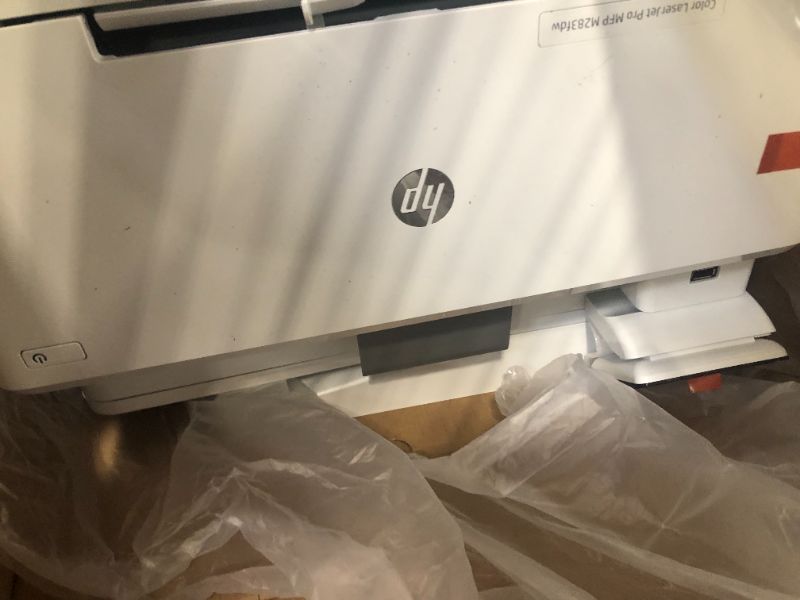 Photo 5 of ******** BROKEN TOUCH SCREEEN **** HP Color LaserJet Pro M283fdw Wireless All-in-One Laser Printer, Remote Mobile Print, Scan & Copy, Duplex Printing, Works with Alexa (7KW75A), White