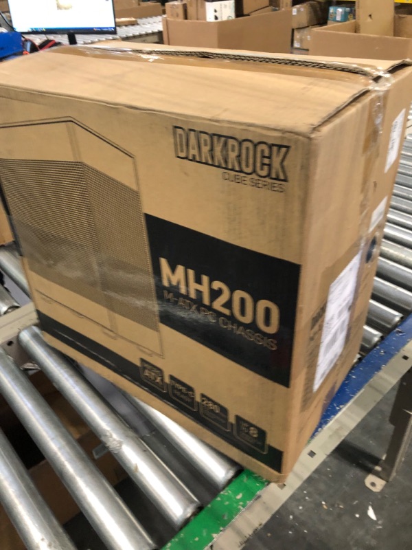 Photo 1 of DARKROCK MH200 Black PC Computer Case for Office&Gaming Compact Mid-Tower Micro ATX Mini ITX High-Airflow Mesh Front & Side Panel Top 240mm Radiator Support Type-C Ready, ARGB 120mm Fan Pre-Installed
